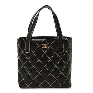 Chanel Calfskin Wild Stitch Tote Black #237548C17B